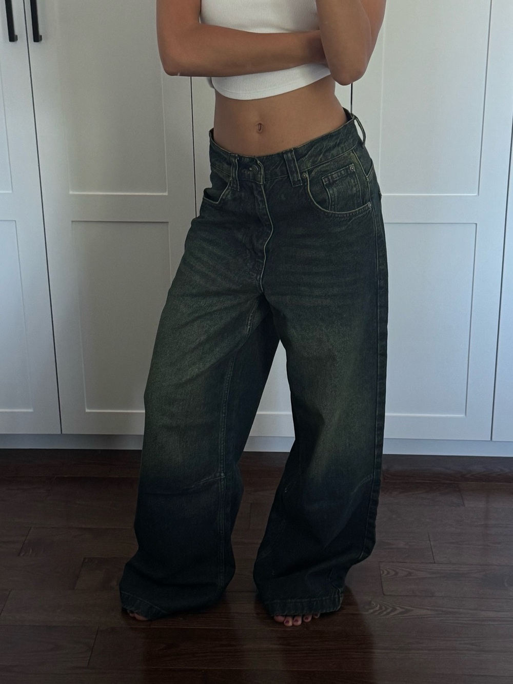 Jaded London l Wide-Leg Washed Jeans